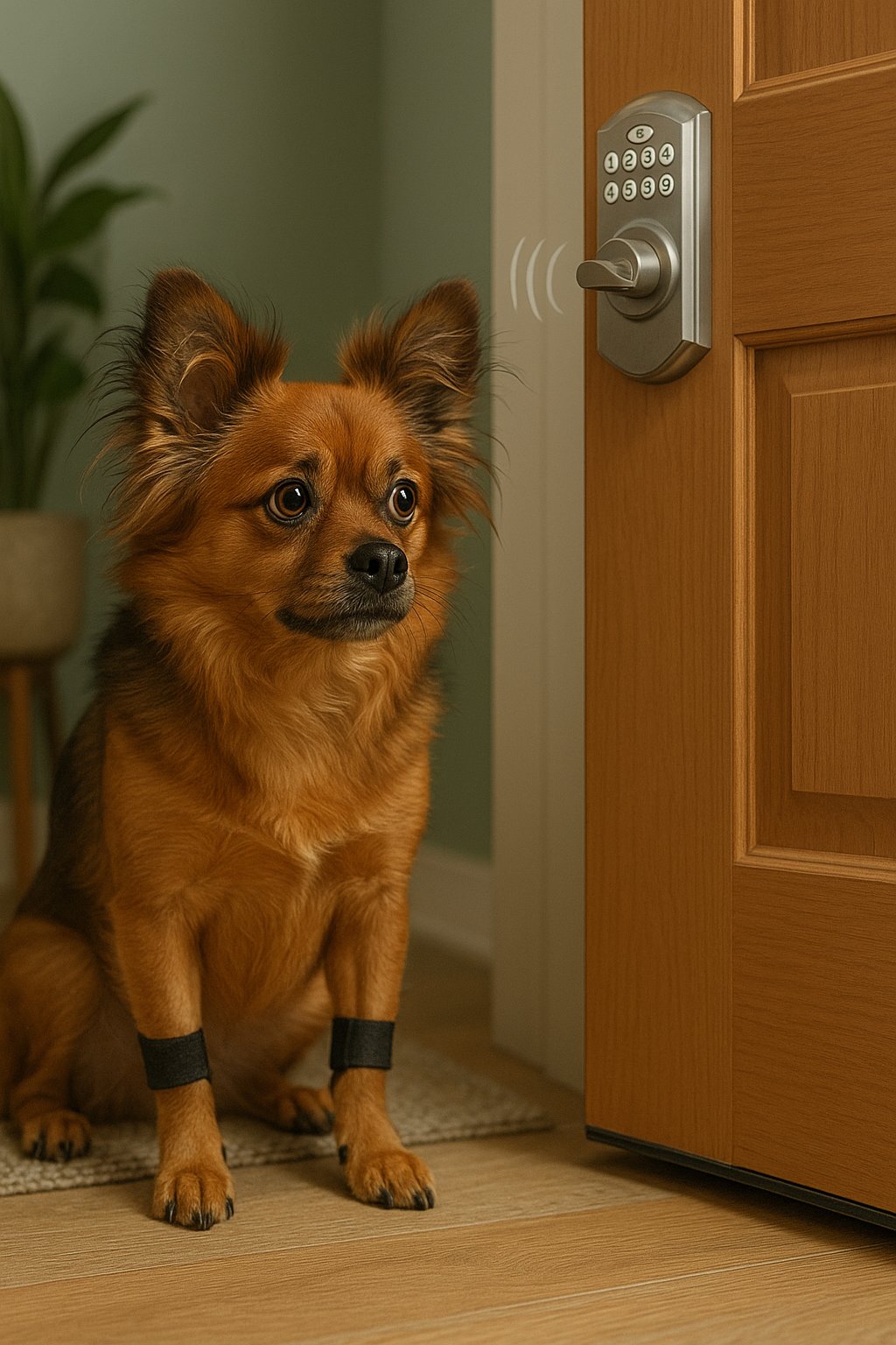 chien anxieux au bruit de porte