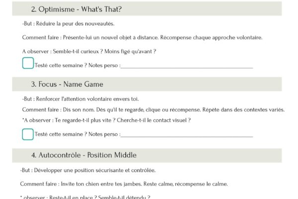 checlist a imprimer