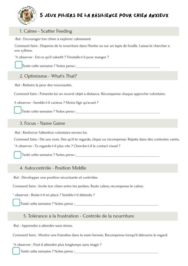 checlist a imprimer